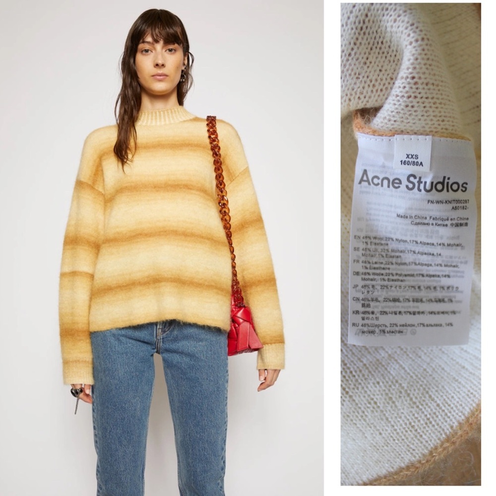 ACNE Studios Ombré Wool Alpaca Mohair Top XXS Preowned